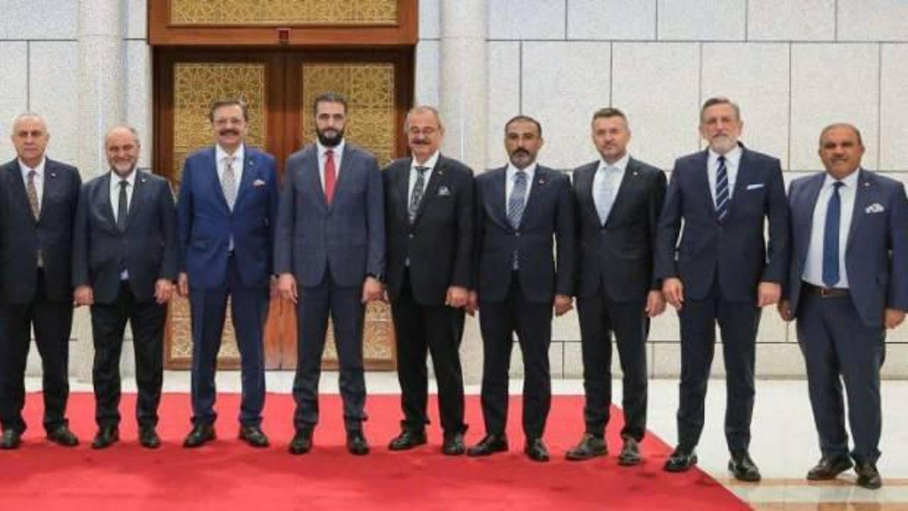 TOBB Başkanı Hisarcıklıoğlu, Suriye Cumhurbaşkanı Şara ile bir araya geldi