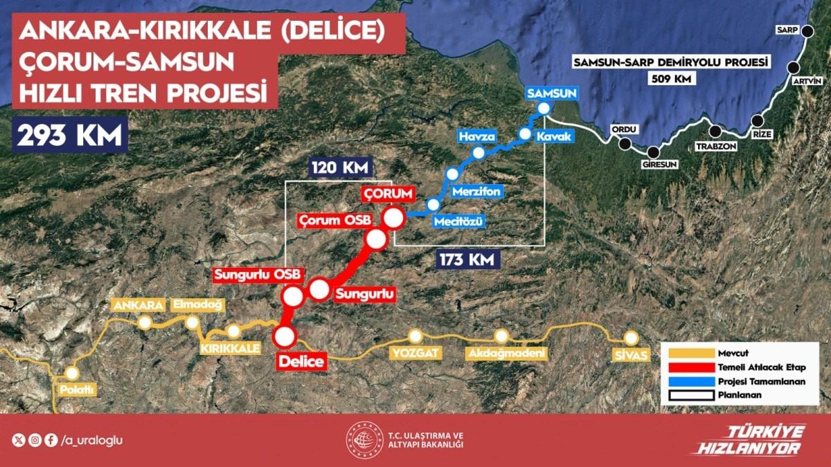 Çorum'a ilk kez demir yolu geliyor: Karadeniz'i Akdeniz'e bağlayacak!