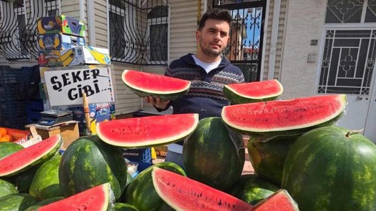 İran karpuzu tezgahlarda dilimle satılıyor